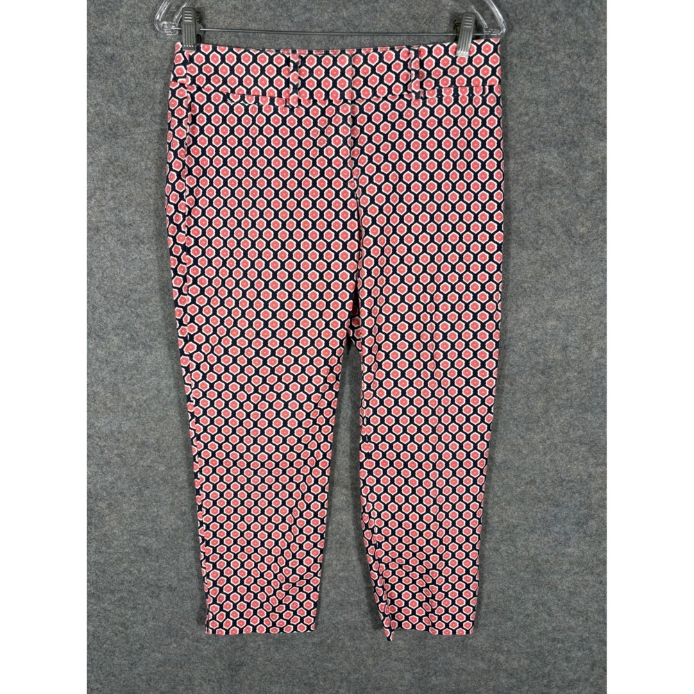 LOFT Marisa Riviera Pant Womens 2P Geometric Print Cropped Career Casual